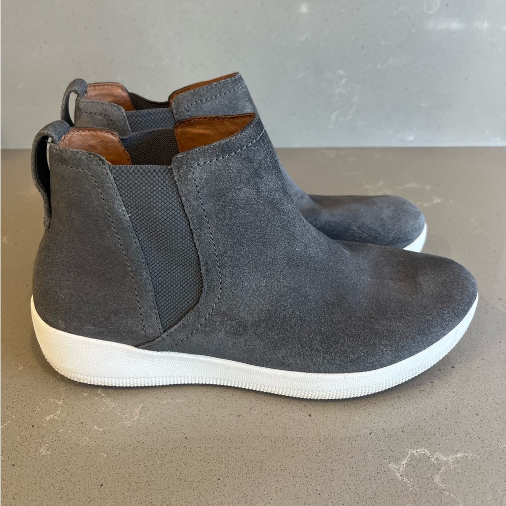 Fit Flop Gray Suede Ankle Boots Booties Shoes Women’s Size 6.5
